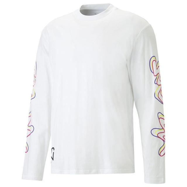 PUMA T-shirt Neymar Jr. Creativity Long Sleeves - White/fluo Yellow Limited Edition, size XX-Large on Productcaster.