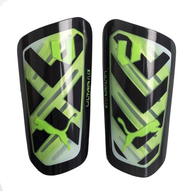 PUMA X Unisport Shin Pads Ultra Flex Sleeve - Black/vibrant Green/white, size Large/175cm on Productcaster.