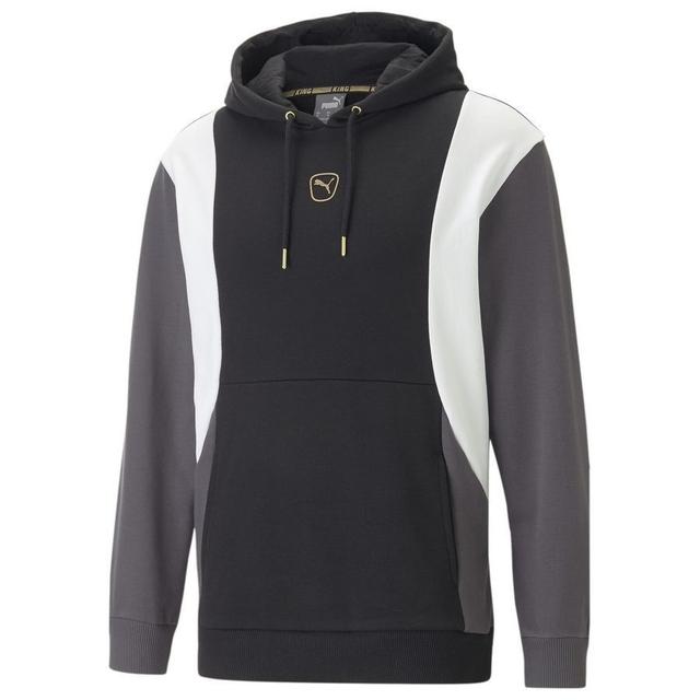 PUMA Hoodie King Top - Black/grey/white, size Small on Productcaster.