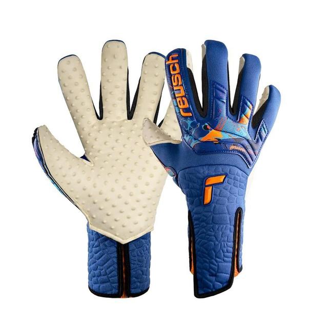 Reusch Goalkeeper Gloves Attrakt Speedbump Strapless Adaptiveflex - Blue/shocking Orange, size 10 on Productcaster.