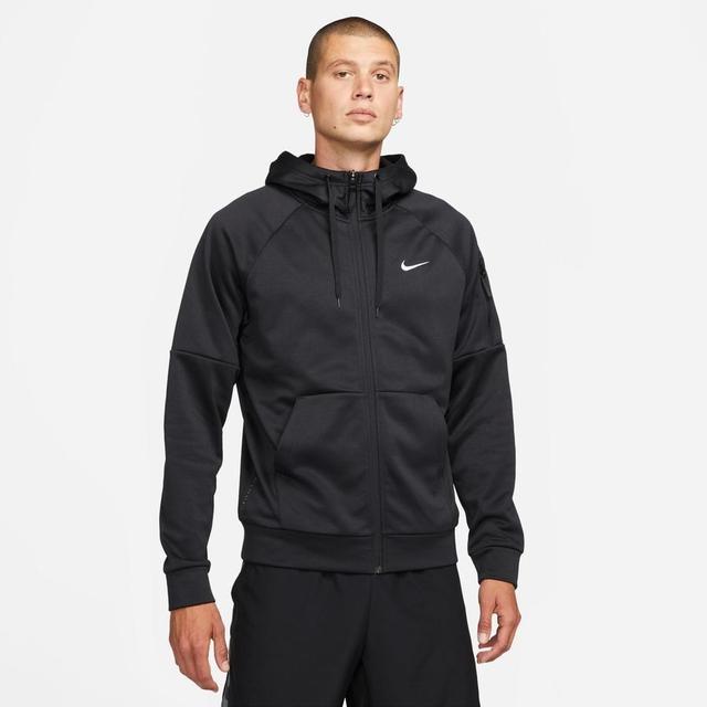 Nike Hettegenser Therma-fit Fitness Full Zip - Sort/hvit, størrelse Medium on Productcaster.