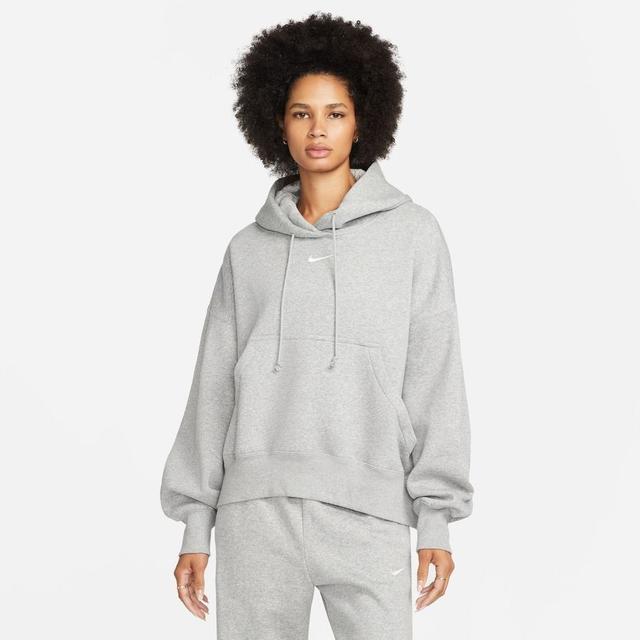 Nike Hoodie Nsw Phoenix Fleece - Dk Grey Heather/sail Women, size ['Medium'] on Productcaster.