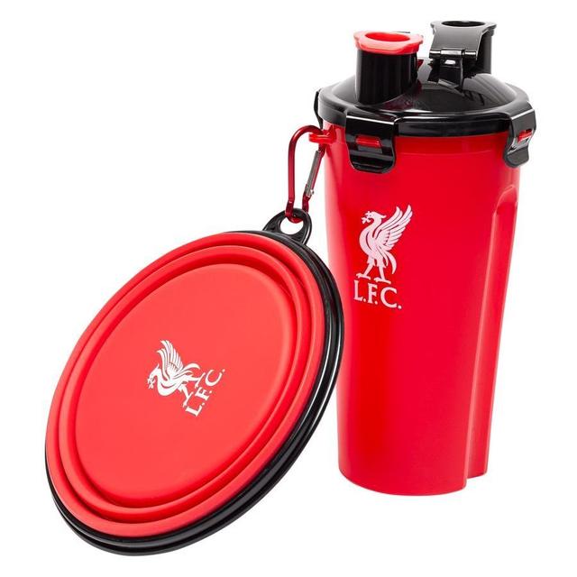 Liverpool Pet Travel Bowl & Bottle Set - Red/Black - , size One Size on Productcaster.