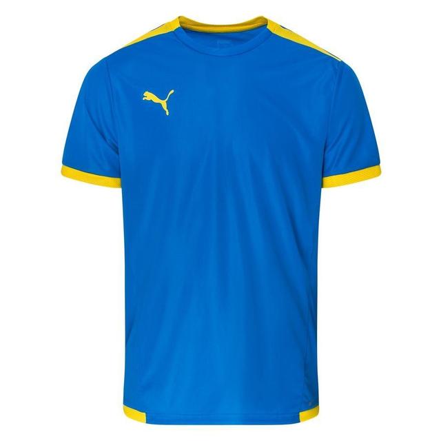 PUMA Training T-shirt Teamliga - Electric Blue Lemonade/cyber Yellow, size Large on Productcaster.