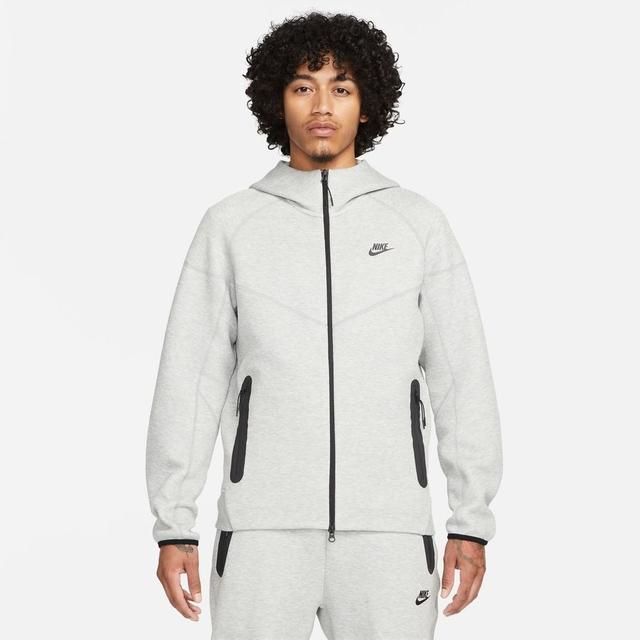 Nike Hoodie Nsw Tech Fleece Fz 2023 - Grey Heather/black, size XX-Large on Productcaster.