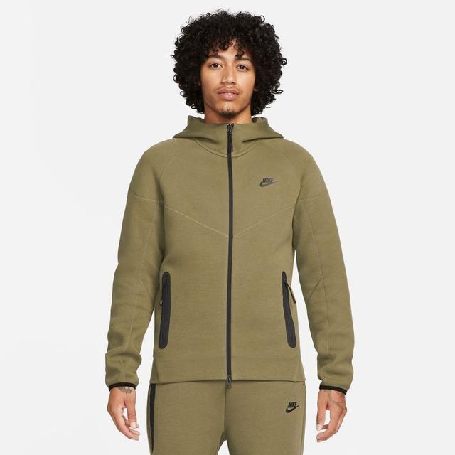 Nike Hoodie Nsw Tech Fleece 24 Fz - Medium Olive/black, size Medium on Productcaster.