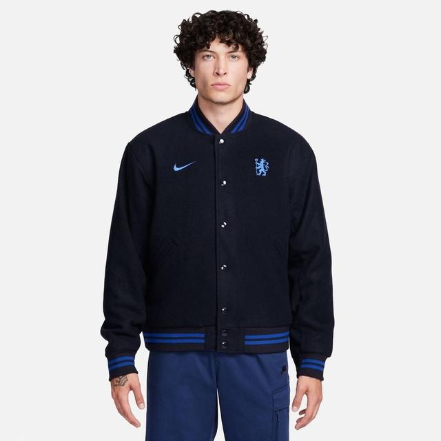 Chelsea Jacket Varsity - Navy/rush Blue - , size Medium on Productcaster.