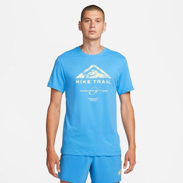 Nike Running T-shirt Dri-fit Run Trail - Photo Blue, size XX-Large on Productcaster.