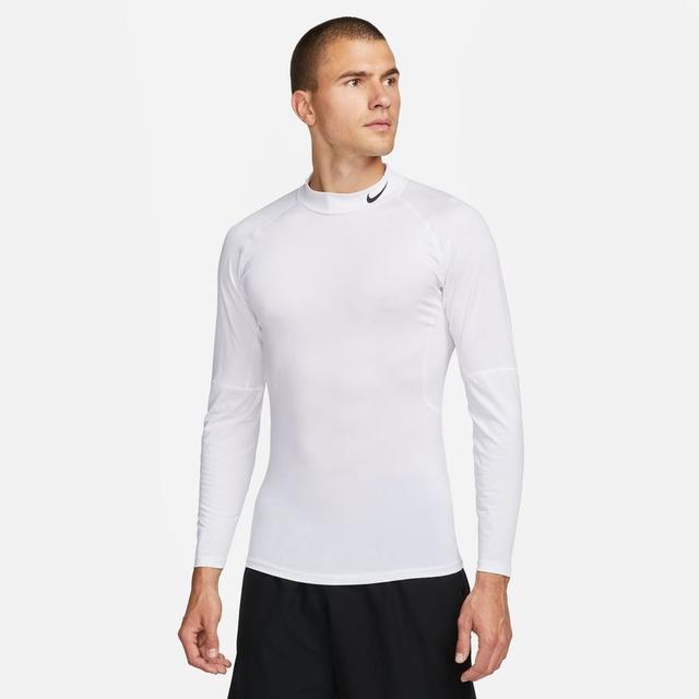 Nike Pro Top Dri-fit Mock - White/black Long Sleeves, size X-Large on Productcaster.