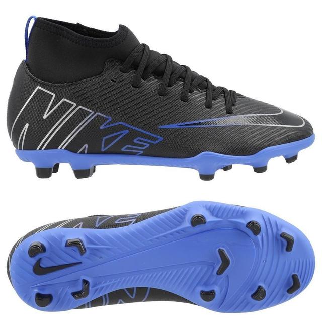 Nike Mercurial Superfly 9 Club Mg Shadow - Black/chrome/hyper Royal Kids, size 35½ on Productcaster.