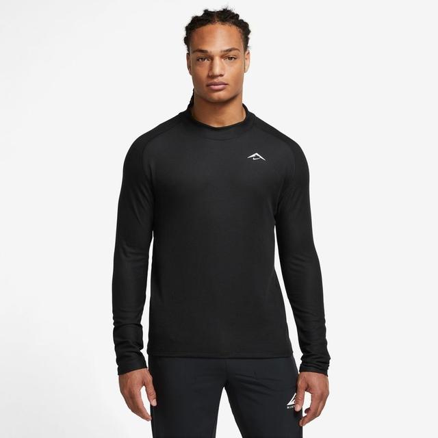 Nike Running Shirt Dri-fit Trail - Black/white, size Medium on Productcaster.