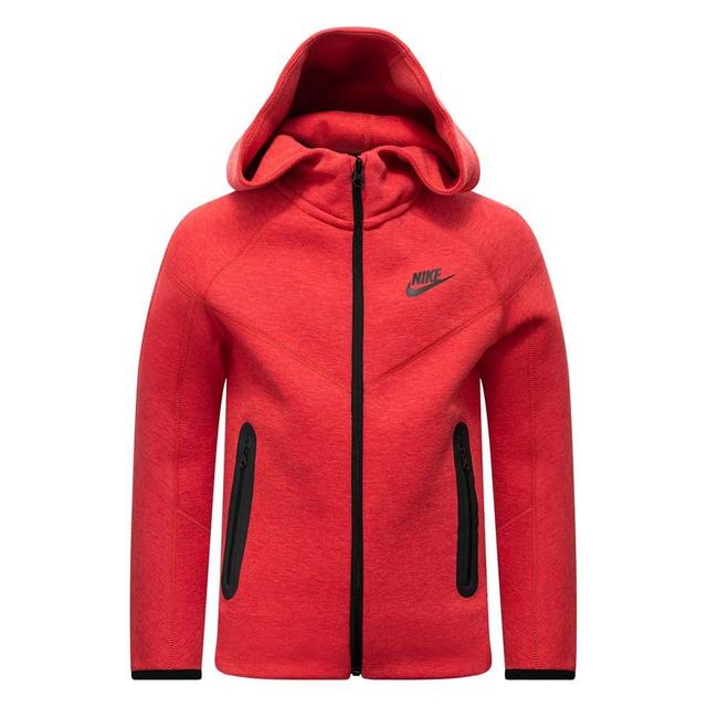 Nike Hettegenser NSW Tech Fleece 2023 - Rød/Sort Barn, størrelse XS: 122-128 cm on Productcaster.