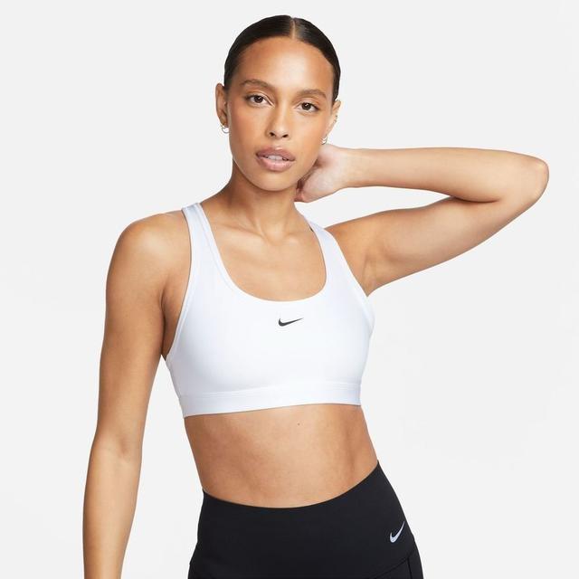 Nike Sports Bra Swoosh Light Support - White/black Women, size X-Large on Productcaster.