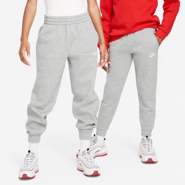 Nike Sweatpants Nsw Club Fleece - Dk Grey Heather/white Kids, size Small on Productcaster.