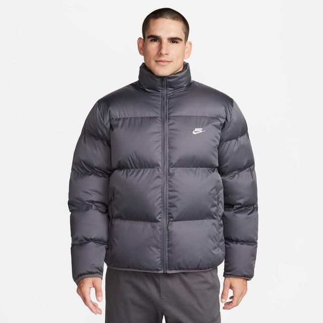 Nike Winter Jacket Therma-fit Club Puffer - Iron Grey/white, size Large on Productcaster.