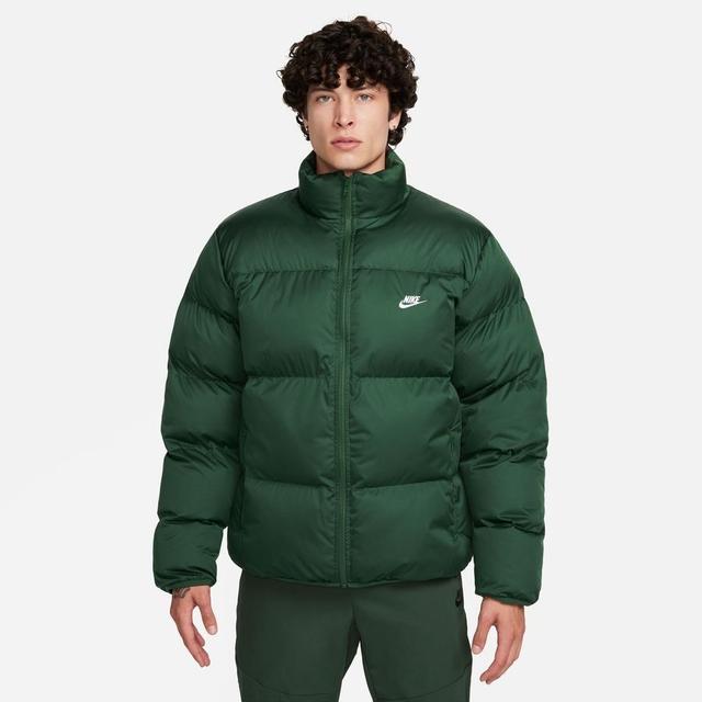 Nike Winter Jacket Therma-fit Club Puffer - Green/white, size Large on Productcaster.