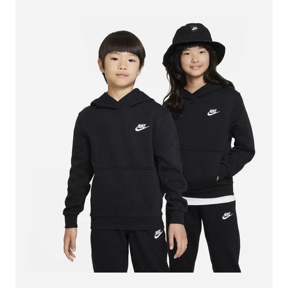 Nike Hoodie Nsw Club Fleece - Black/white Kids, size M: 137-147 cm on Productcaster.