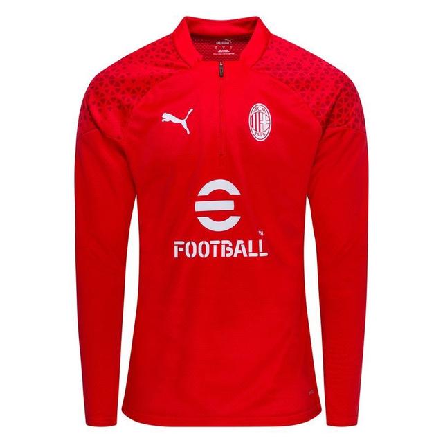 Milan Training Shirt 1/4 Zip - Red/white - , size X-Large on Productcaster.