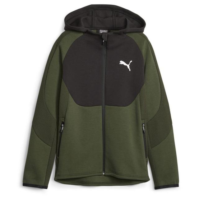 PUMA Hoodie Evostripe Full Zip - Green Kids, size XL/176 cm on Productcaster.