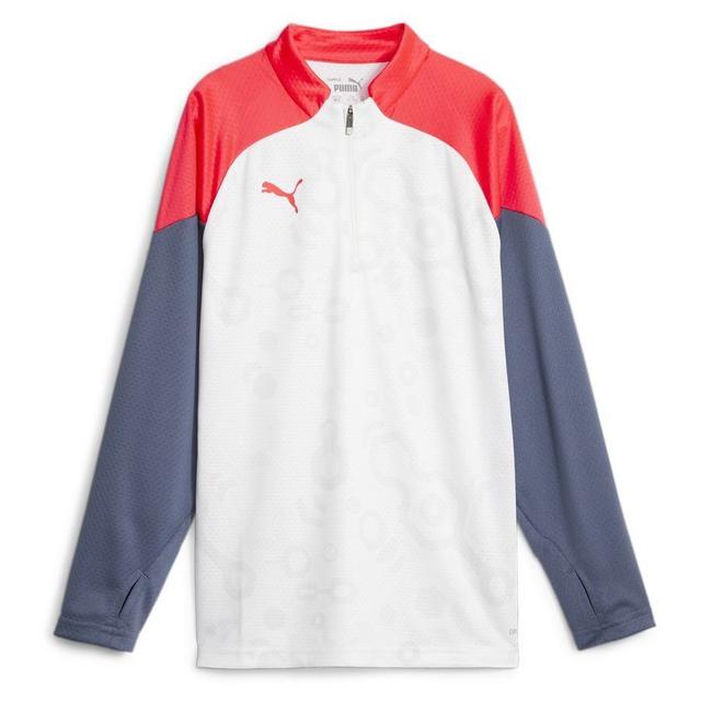 PUMA Trainingsshirt IndividualCUP 1/4 Reißverschluss - Weiß/Fire Orchid Kinder, Größe L/164 cm on Productcaster.