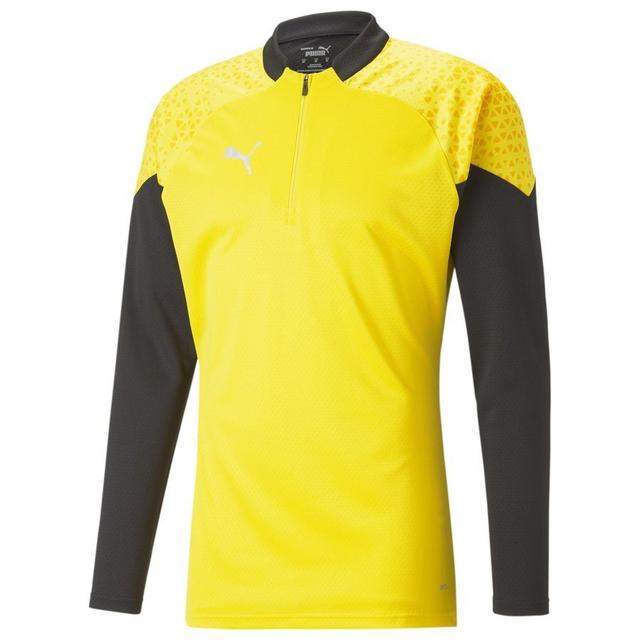 PUMA Training Shirt Teamcup 1/4 Zip - Cyber Yellow/PUMA Black, size X-Large on Productcaster.