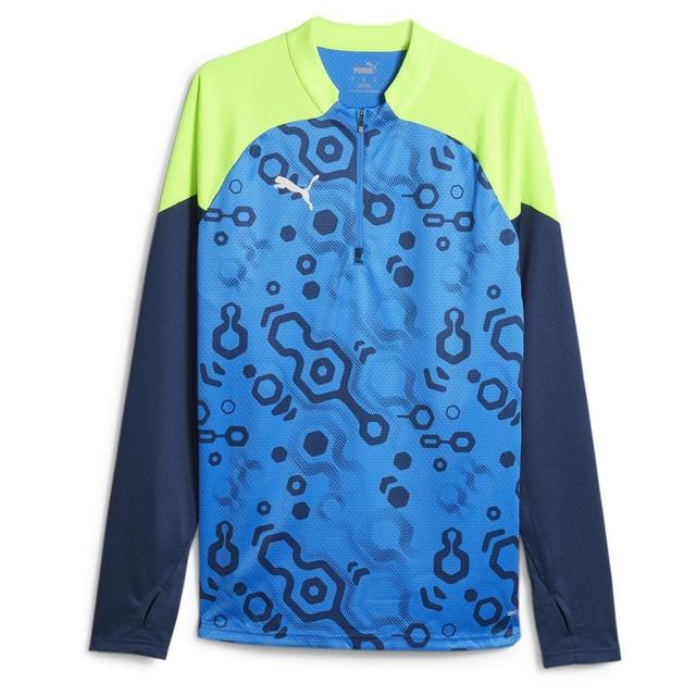 PUMA Training Shirt Individualcup 1/4 Zip Gear Up - Persian Blue/pro Green, size Medium on Productcaster.