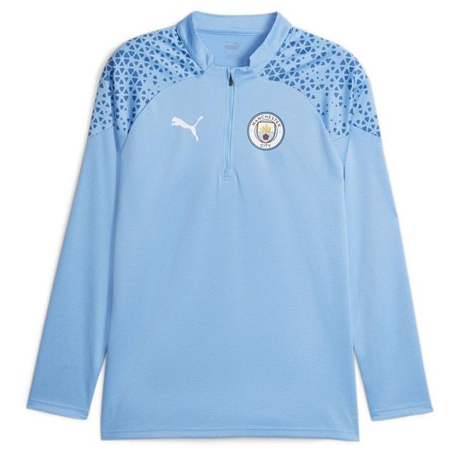 Manchester City Training Shirt 1/4 Zip - Team Light Blue/white - , size Large on Productcaster.