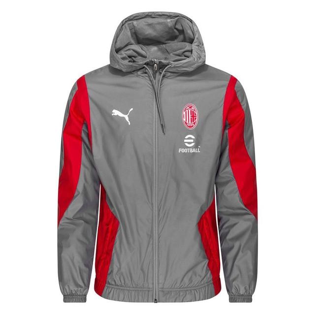 Ac Mailand Jacke Pre Match Woven Anthem - Grau/rot - PUMA, Größe Large on Productcaster.