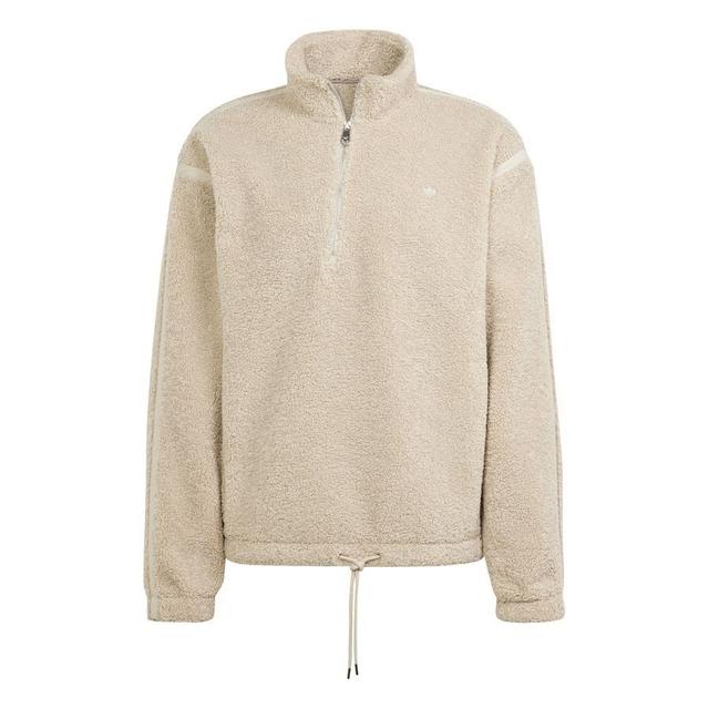 adidas Originals Fleece Shirt Essentials 1/2 Zip - Beige, size Small on Productcaster.