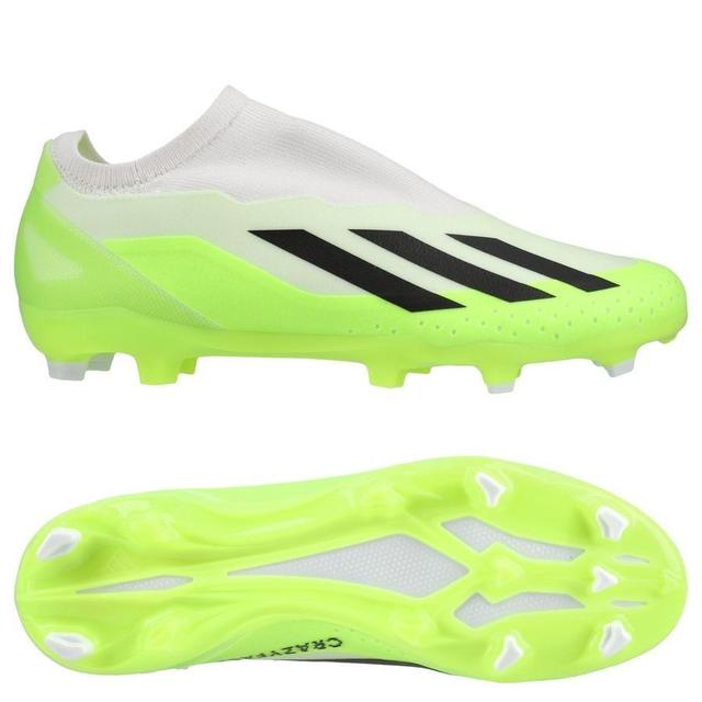 adidas X Crazyfast .3 Laceless Fg Crazyrush - Footwear White/core Black/lucid Lemon - Grass (Fg), size 47⅓ on Productcaster.