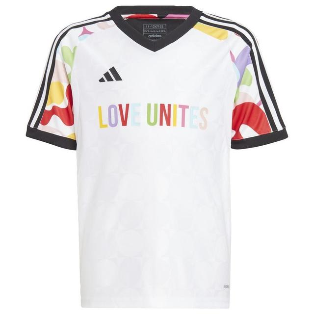 adidas Training T-shirt Tiro Pride - White/multicolor Kids, size 152 cm on Productcaster.