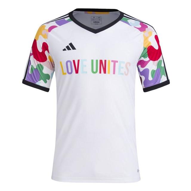 adidas Training T-shirt Tiro Pride - White/multicolor, size Large on Productcaster.