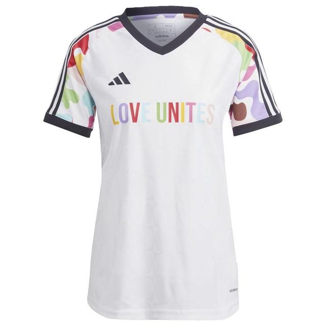 adidas Training T-shirt Tiro Pride - White Tint/multicolor Women, size Large on Productcaster.