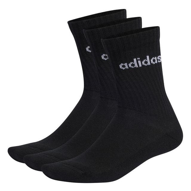 adidas Socks Cushioned Linear Crew 3-pack - Black/white, size X-Large on Productcaster.