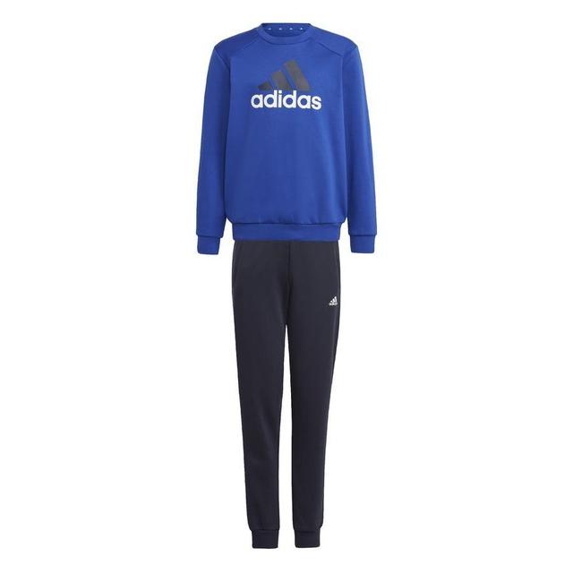 adidas Tracksuit Essentials Fleece Big Logo - Blue/white Kids, size 128 cm on Productcaster.