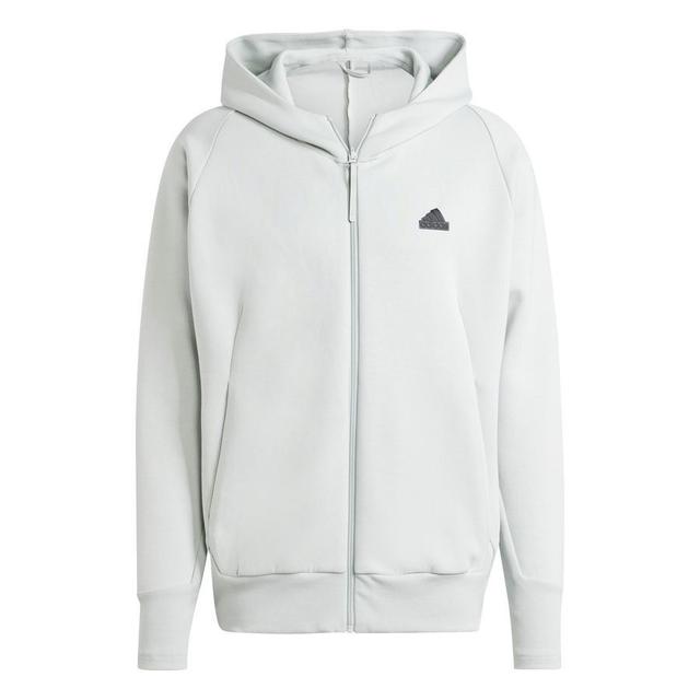 adidas Hoodie Z.N.E. Premium Full Zip - Silver Metallic, size Small on Productcaster.