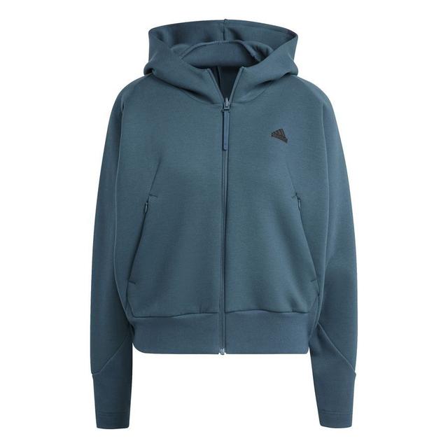 adidas Hoodie Z.N.E. Full Zip - Blauw Dames, maat X-Large on Productcaster.