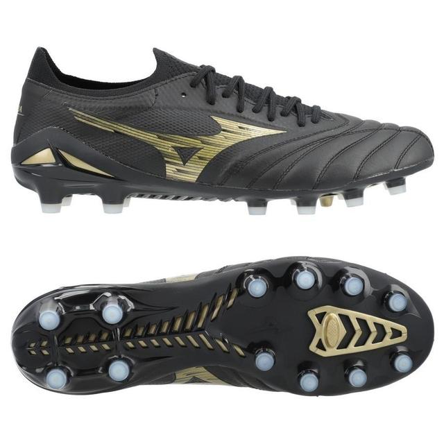 Mizuno Morelia Neo Iv Beta Elite Fg/ag Aurum - Gold/black, size 38½ on Productcaster.