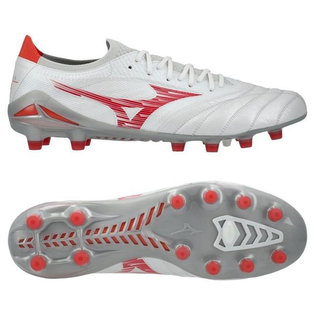 Mizuno Morelia Neo Iv Beta Elite Fg/ag Charge - White/radiant Red, size 38 on Productcaster.