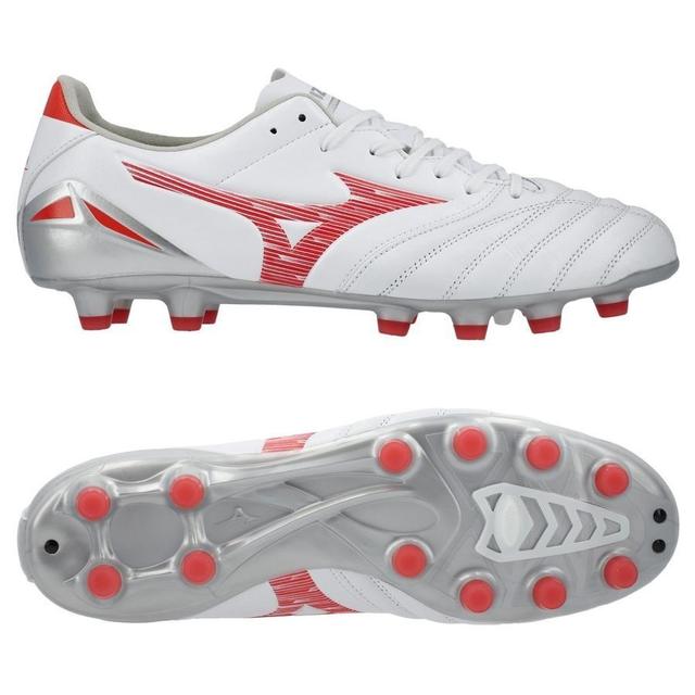 Mizuno Morelia Neo Iv Pro Fg/ag Charge - Vit/radiant Red - ['Konstgräs (Ag)', 'Gräs (Fg)'], storlek 46 on Productcaster.