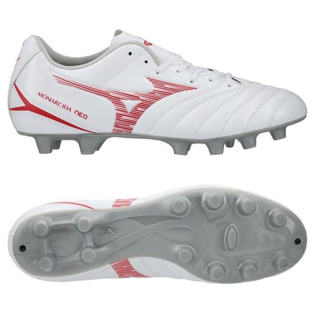 Mizuno Monarcida Neo Lll Select Fg/ag Charge - Wit/radiant Red - Natuurgras (Fg), maat 46 on Productcaster.