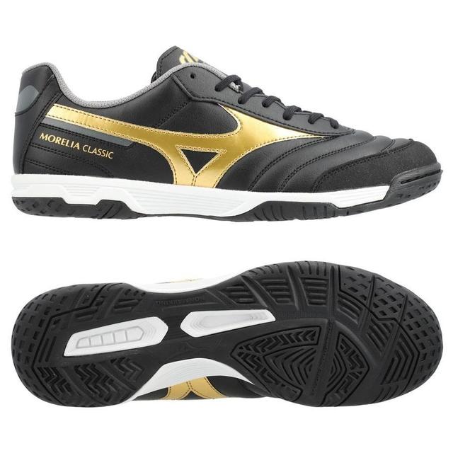 Mizuno Morelia Sala Classic In Aurum - Black/gold/dark Shadow, size 46 on Productcaster.