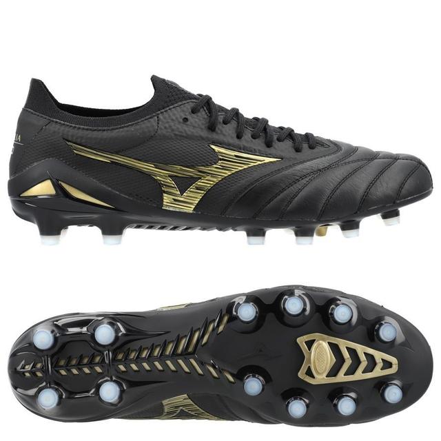 Mizuno Morelia Neo Iv Beta Made In Japan Fg Aurum - Black/gold/black, size 38½ on Productcaster.