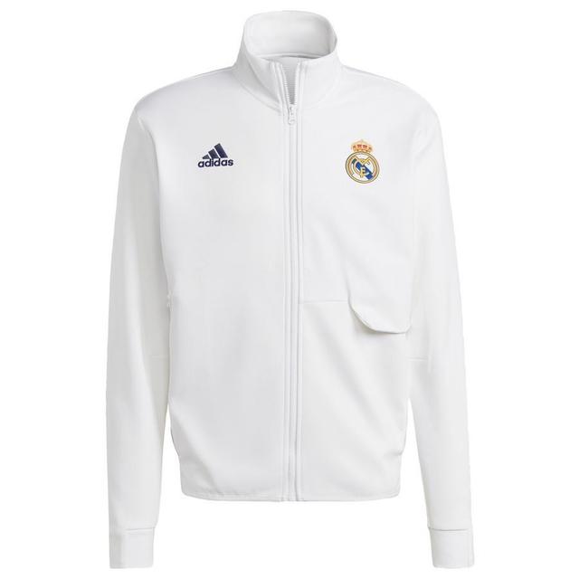 Real Madrid Jacka Anthem - Vit - adidas, storlek Small on Productcaster.