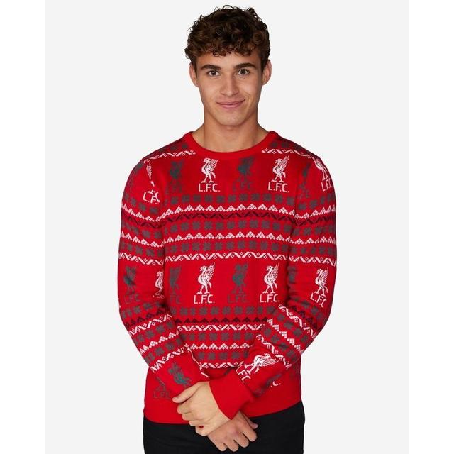 Liverpool Christmas Jumper Liverbird - Red/white - Liverpool Fc, size Medium on Productcaster.