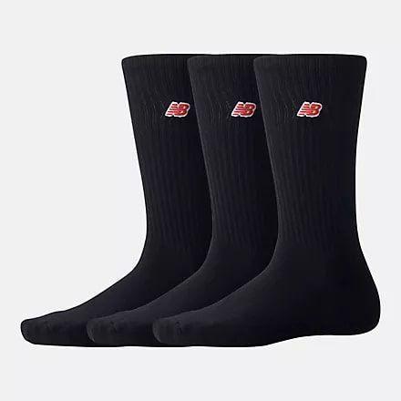 New Balance Socks Patch Logo Crew 3-pack - Black, size 35-38 on Productcaster.