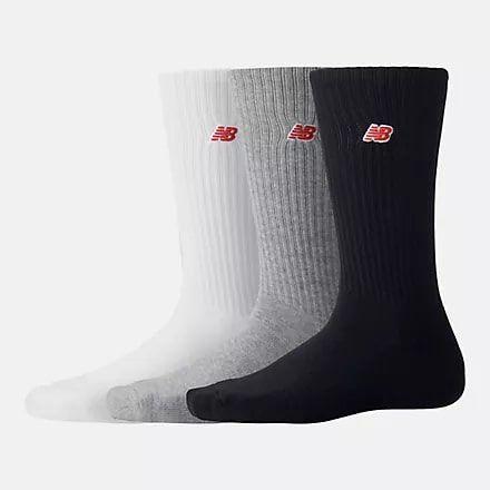 New Balance Socks Patch Logo Crew 3-pack - White/grey/black, size 43-46 on Productcaster.