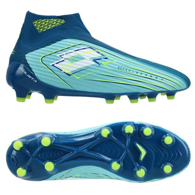 Lotto Solista 100 Vii Gravity Fg - Blue/white - Grass (Fg), size 38½ on Productcaster.