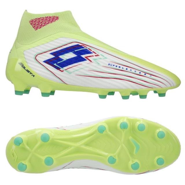 Lotto Solista 100 Viii Gravity Fg Light Pack - Sunny Lime/surf The Web/all White - Grass (Fg), size 43½ on Productcaster.