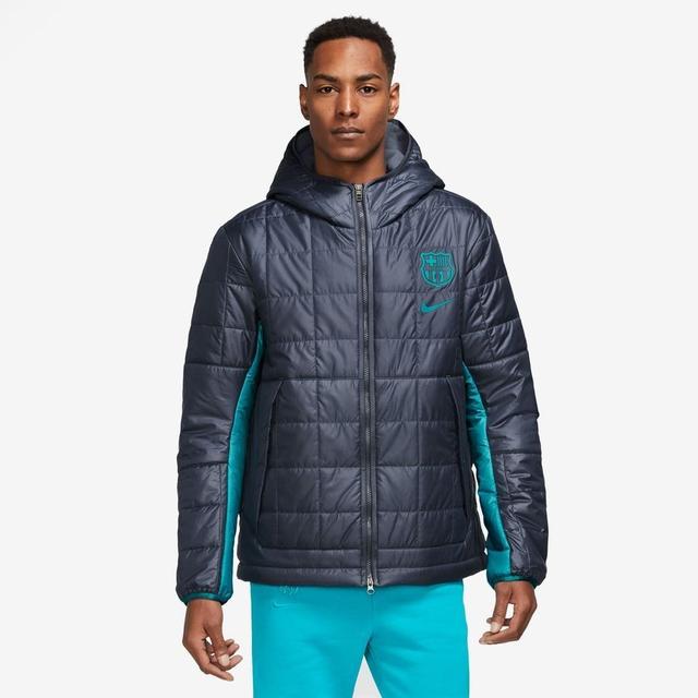 Barcelona Winter Jacket Nsw Fleece Synthetic-fill - Midnight Navy/turquoise - , size Medium on Productcaster.